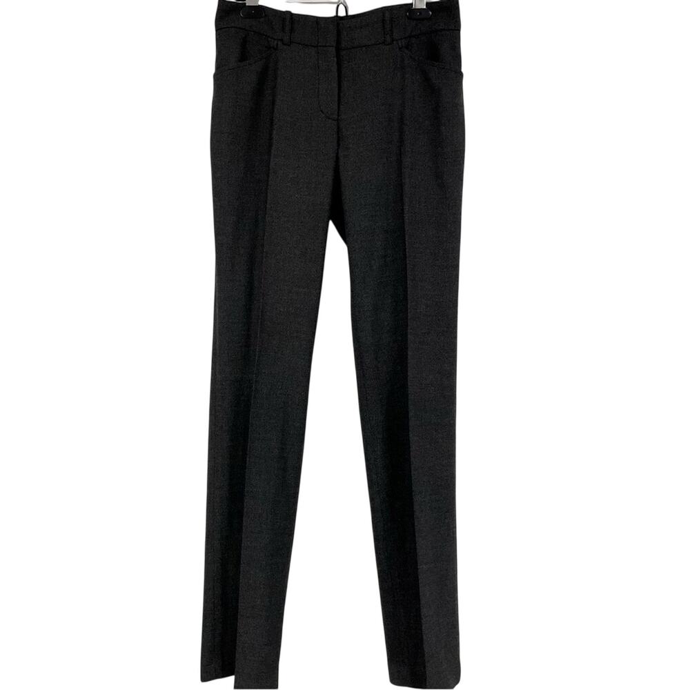 BCBGMaxAzria Grey Houndstooth Womens Slim Fit Chino Trouser Dress Pants S Work